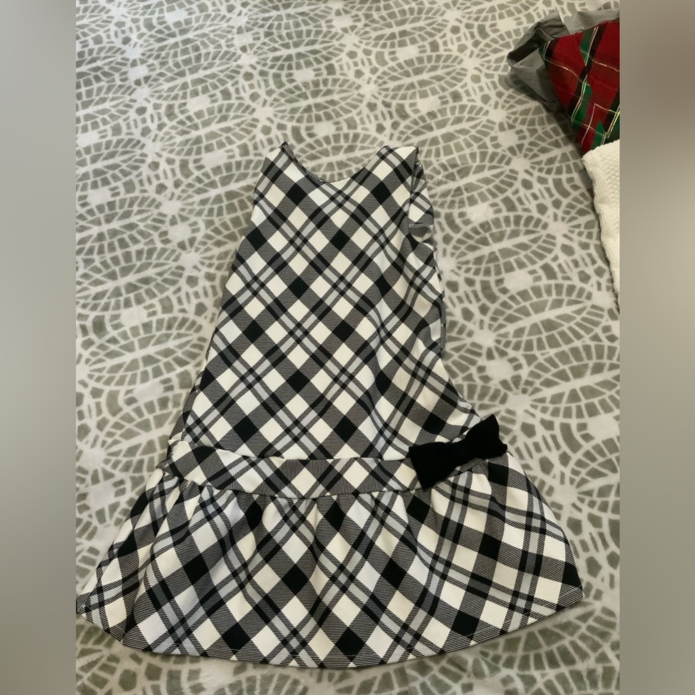 Gymboree girls dress 4t, plaid black and white